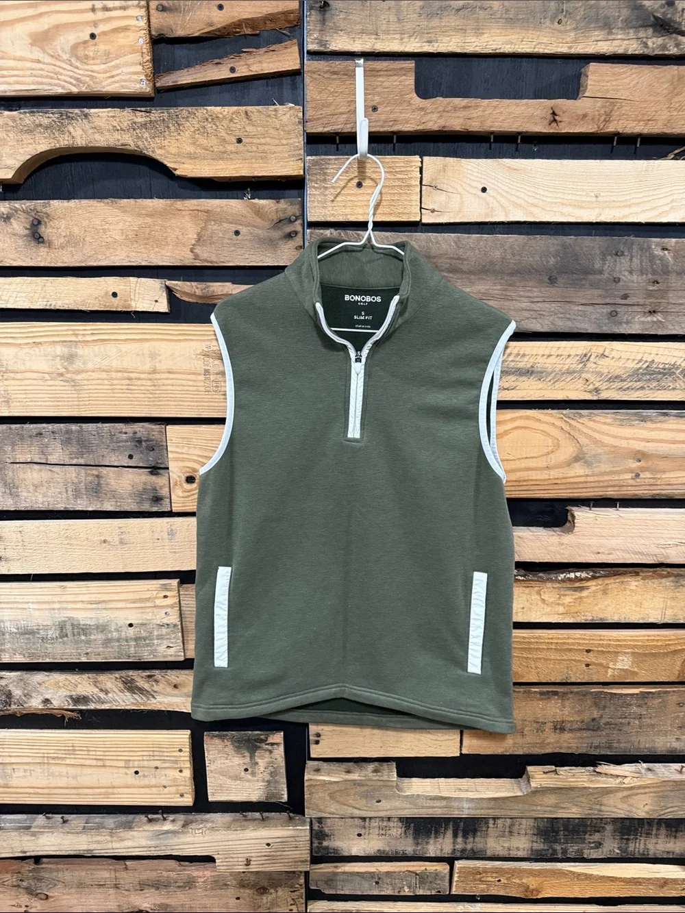 BONOBOS Men’s Clubhouse Golf Vest In Heather‎ Olive Green Size Small
